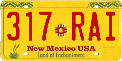NM license plate 317RAI
