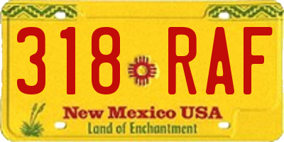 NM license plate 318RAF