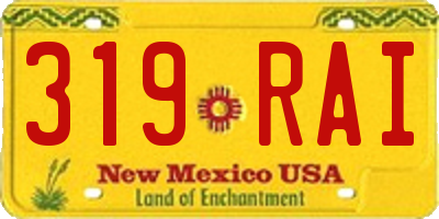 NM license plate 319RAI