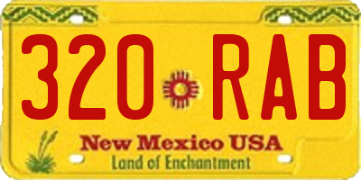 NM license plate 320RAB