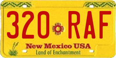 NM license plate 320RAF