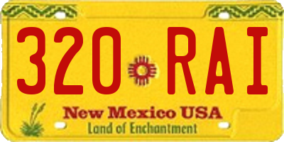NM license plate 320RAI
