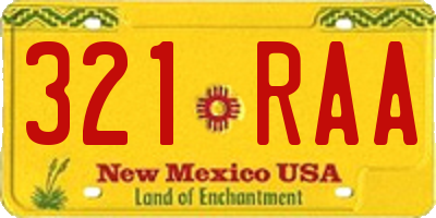 NM license plate 321RAA