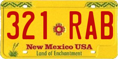 NM license plate 321RAB