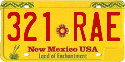 NM license plate 321RAE
