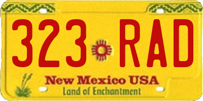 NM license plate 323RAD