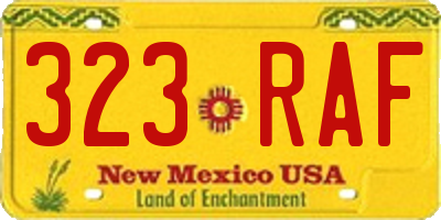 NM license plate 323RAF