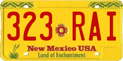 NM license plate 323RAI