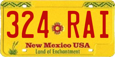 NM license plate 324RAI