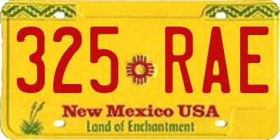 NM license plate 325RAE