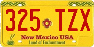 NM license plate 325TZX
