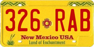NM license plate 326RAB