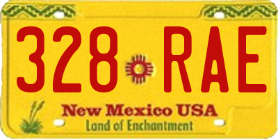 NM license plate 328RAE