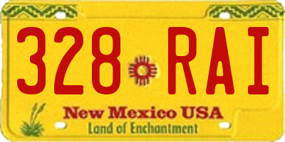 NM license plate 328RAI