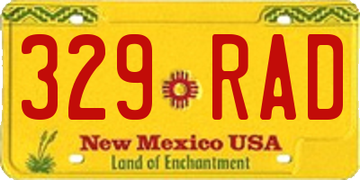 NM license plate 329RAD