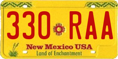NM license plate 330RAA