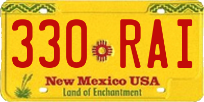NM license plate 330RAI