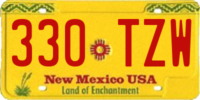 NM license plate 330TZW