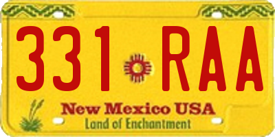 NM license plate 331RAA