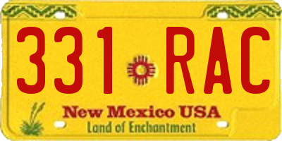 NM license plate 331RAC