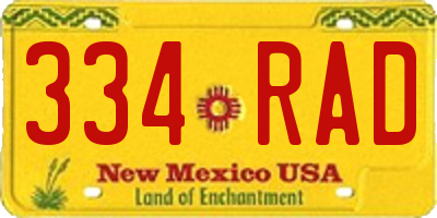 NM license plate 334RAD
