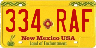 NM license plate 334RAF