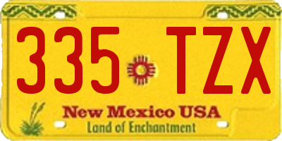 NM license plate 335TZX