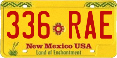 NM license plate 336RAE