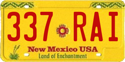 NM license plate 337RAI