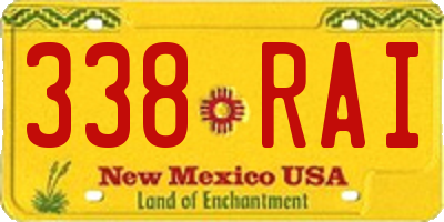 NM license plate 338RAI