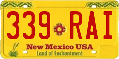 NM license plate 339RAI