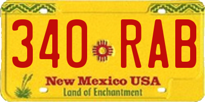 NM license plate 340RAB