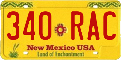NM license plate 340RAC