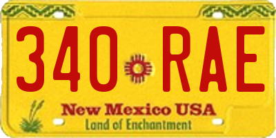 NM license plate 340RAE