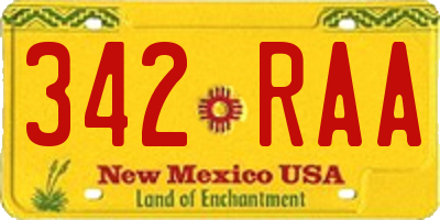 NM license plate 342RAA