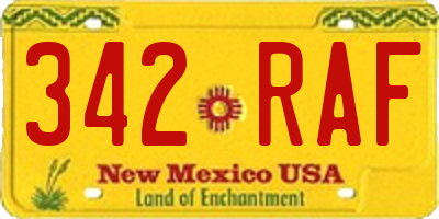 NM license plate 342RAF