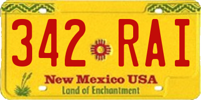 NM license plate 342RAI