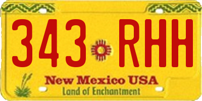 NM license plate 343RHH