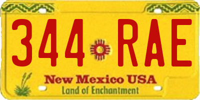NM license plate 344RAE