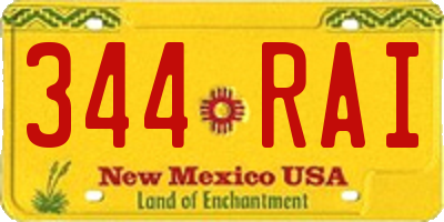 NM license plate 344RAI