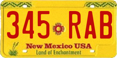 NM license plate 345RAB