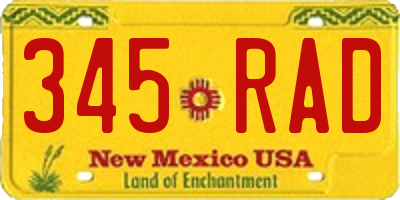 NM license plate 345RAD