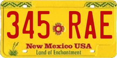 NM license plate 345RAE