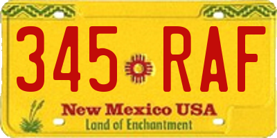 NM license plate 345RAF