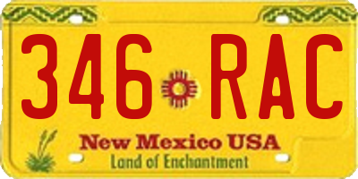 NM license plate 346RAC