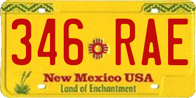NM license plate 346RAE