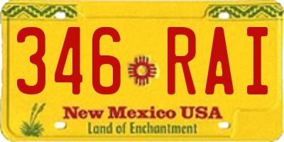 NM license plate 346RAI