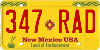 NM license plate 347RAD