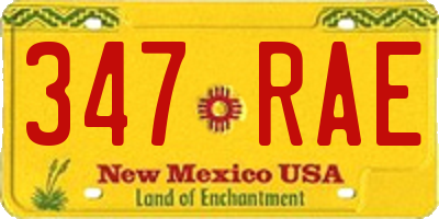 NM license plate 347RAE