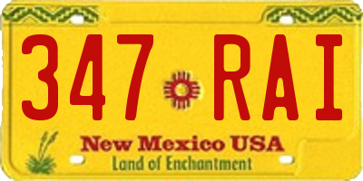 NM license plate 347RAI